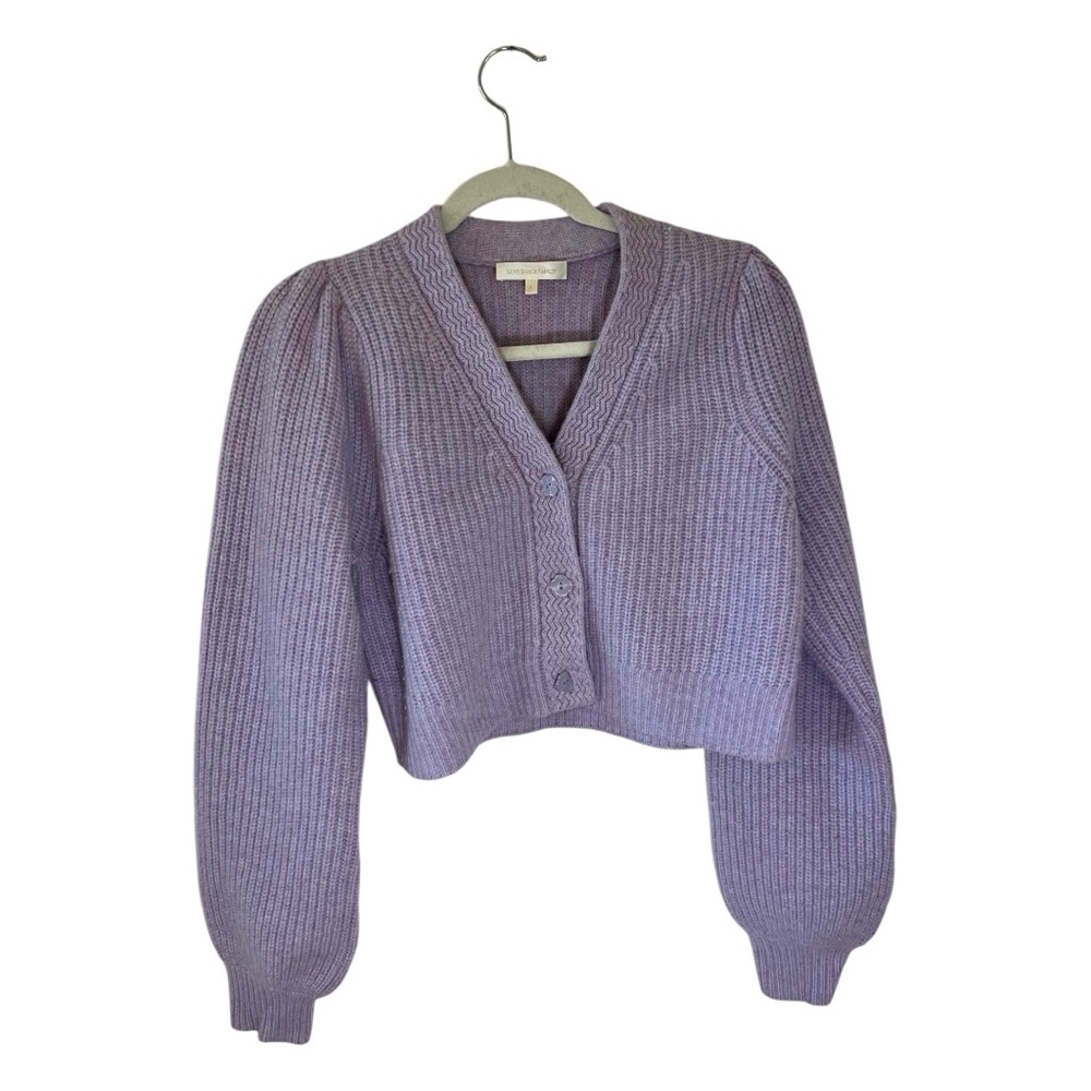 LOVESHACKFANCY Wool/Cashmere Supersoft Cropped Sweater Purple L